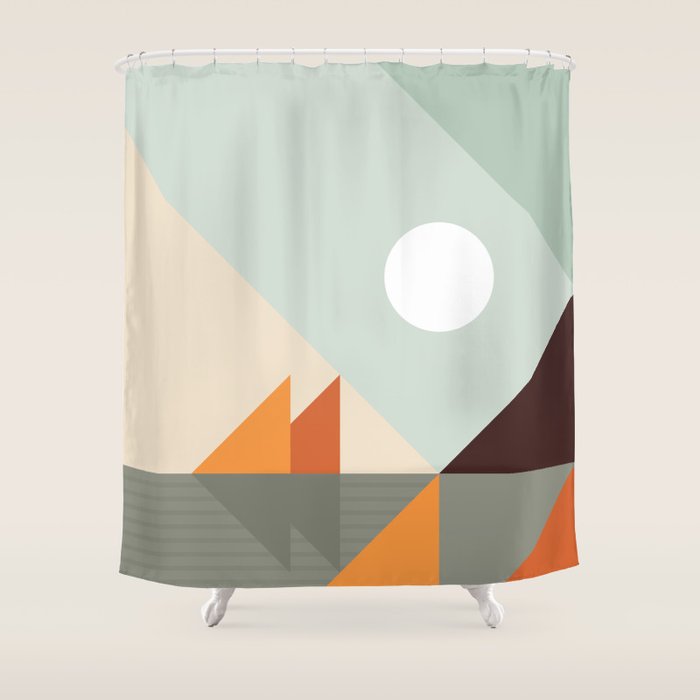 Geometric Landscape 24 Shower Curtain Gallery Image 1