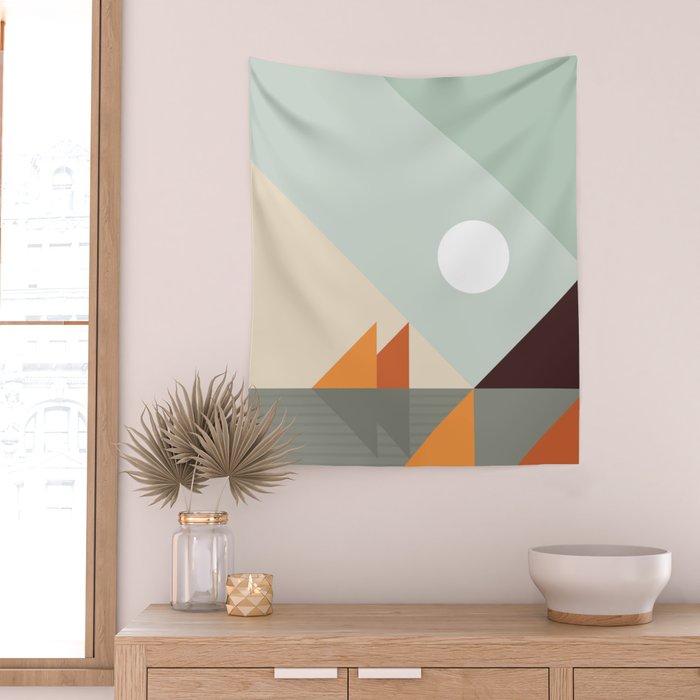 Geometric Landscape 24 Wall Tapestry Gallery Image 2