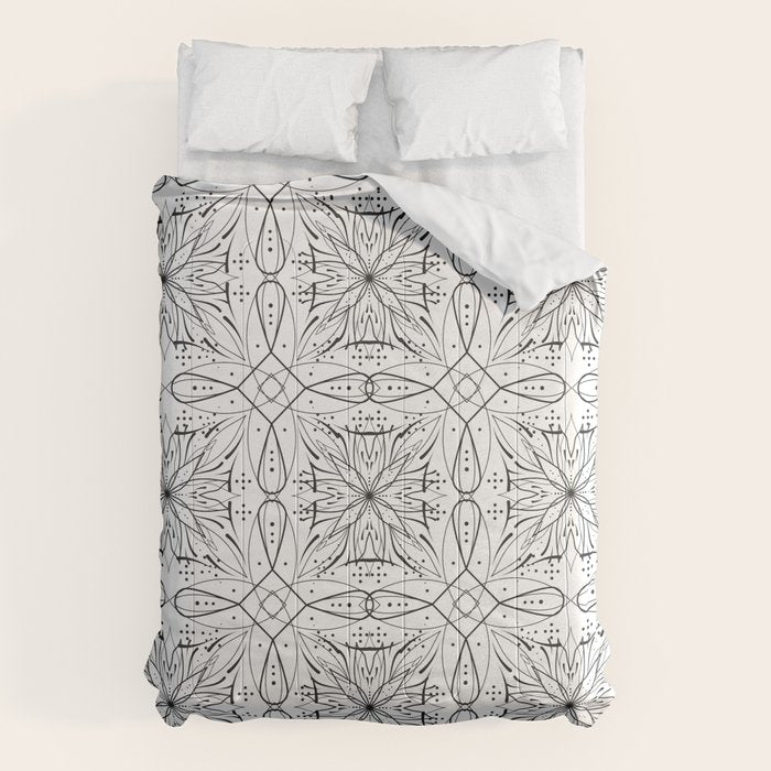 BW starry abstract mosaic B Comforter Gallery Image 6
