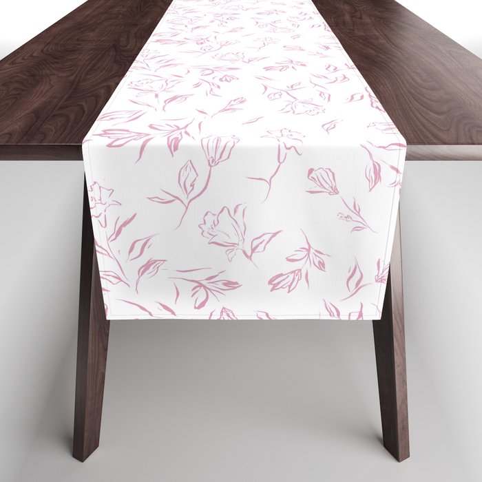 Pink romantic wildflowers Table Runner Gallery Image 1