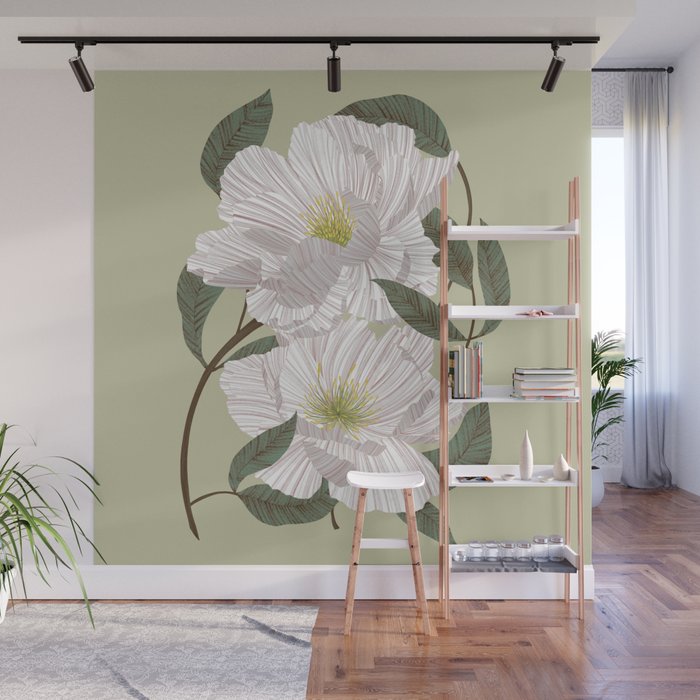 Peonies flowers II Wall Mural Gallery Image 1