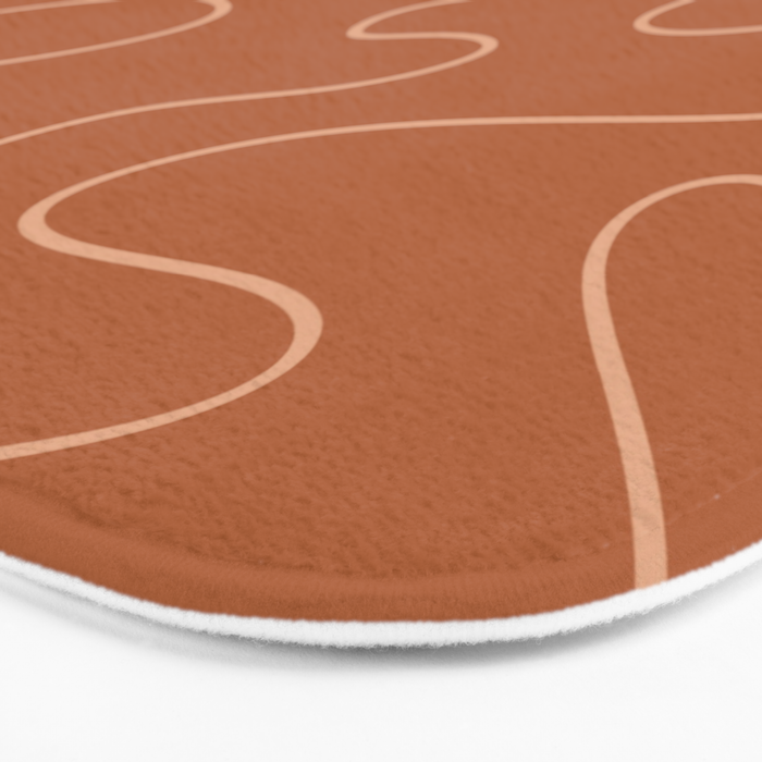 Squiggle Abstract Minimalist Modern Boho Pattern in Terracotta Rust Bath Mat Gallery Image 3