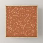 Squiggle Abstract Minimalist Modern Boho Pattern in Terracotta Rust Mini Art Print Gallery Image 1
