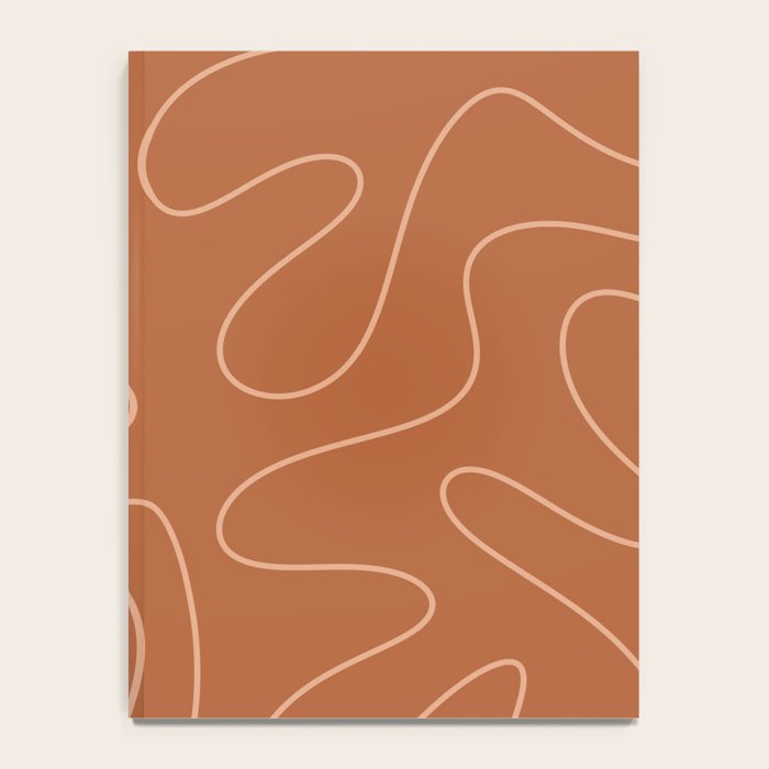 Squiggle Abstract Minimalist Modern Boho Pattern in Terracotta Rust Notebook Gallery Image 4