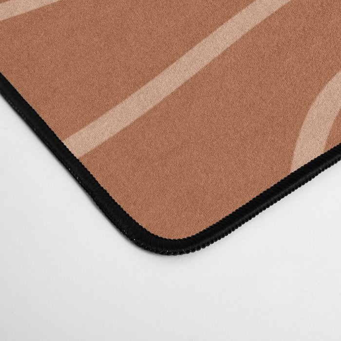 Squiggle Abstract Minimalist Modern Boho Pattern in Terracotta Rust Desk Mat Gallery Image 4