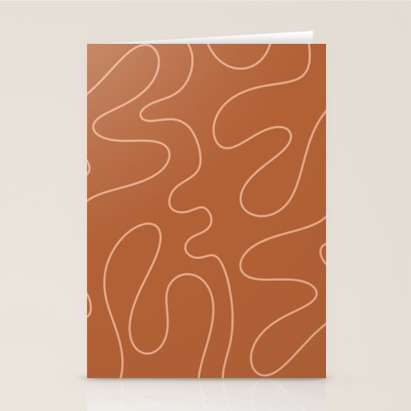 Squiggle Abstract Minimalist Modern Boho Pattern in Terracotta Rust Stationery Card Gallery Image 2