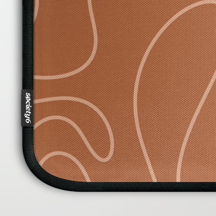 Squiggle Abstract Minimalist Modern Boho Pattern in Terracotta Rust Laptop Sleeve Gallery Image 3