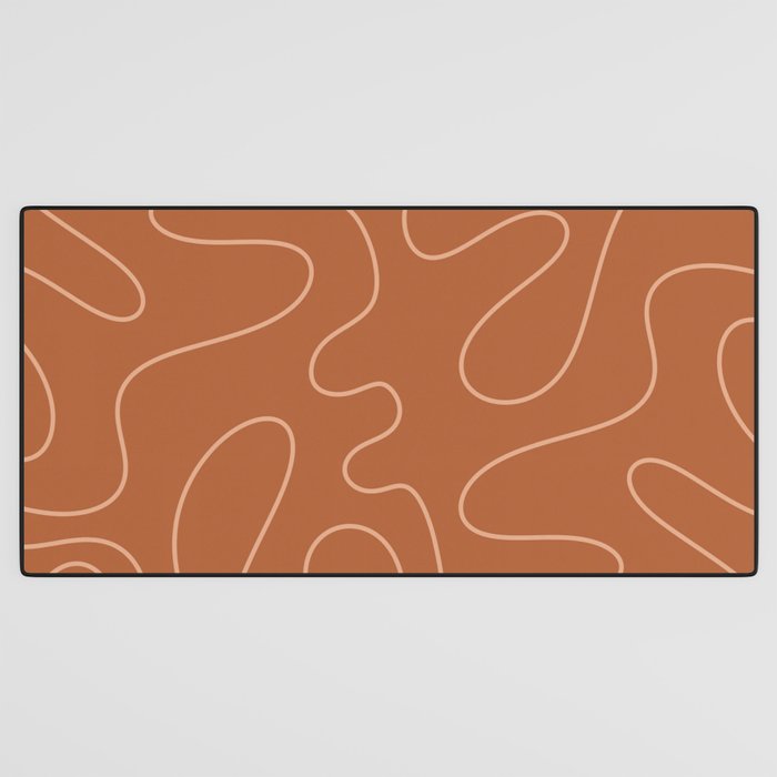 Squiggle Abstract Minimalist Modern Boho Pattern in Terracotta Rust Desk Mat Gallery Image 3
