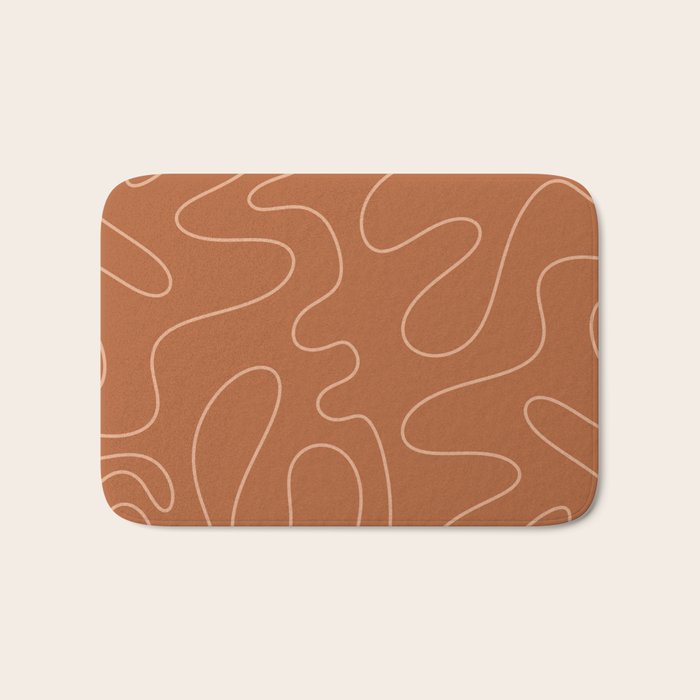 Squiggle Abstract Minimalist Modern Boho Pattern in Terracotta Rust Bath Mat Gallery Image 1