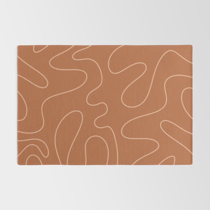 Squiggle Abstract Minimalist Modern Boho Pattern in Terracotta Rust Rug Gallery Image 2
