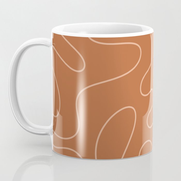 Squiggle Abstract Minimalist Modern Boho Pattern in Terracotta Rust Coffee Mug Gallery Image 3