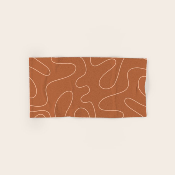 Squiggle Abstract Minimalist Modern Boho Pattern in Terracotta Rust Bath Towel Gallery Image 1