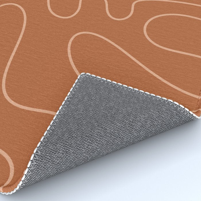 Squiggle Abstract Minimalist Modern Boho Pattern in Terracotta Rust Rug Gallery Image 4