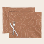 Squiggle Abstract Minimalist Modern Boho Pattern in Terracotta Rust Placemat Gallery Image 1