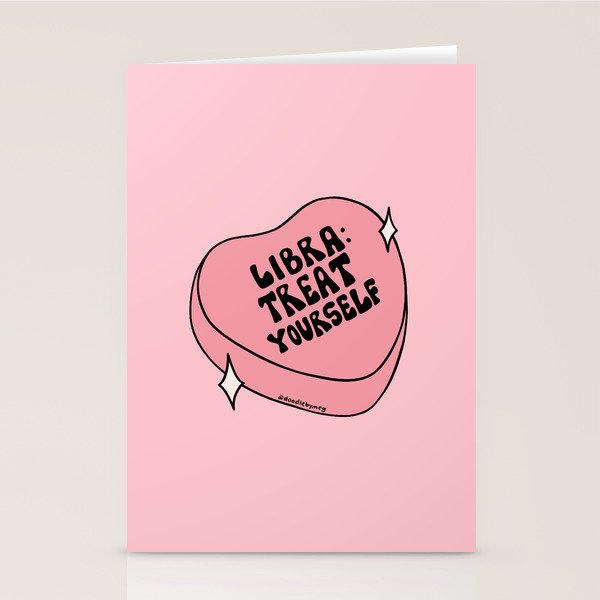 Libra Conversation Heart Stationery Card Gallery Image 2