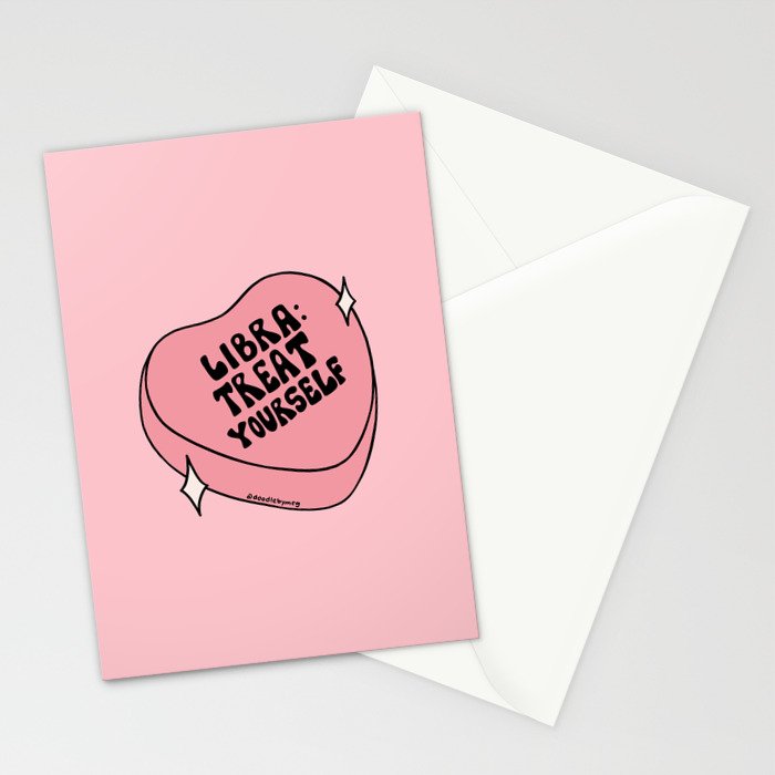 Libra Conversation Heart Stationery Card Gallery Image 2
