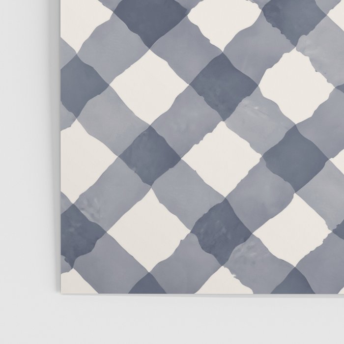 Hand Painted Blue Festive Gingham Theme Poster Gallery Image 3