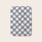 Hand Painted Blue Festive Gingham Theme Bath Mat Gallery Image 1