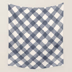Hand Painted Blue Festive Gingham Theme Wall Tapestry Gallery Image 4