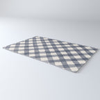Hand Painted Blue Festive Gingham Theme Rug Gallery Image 3