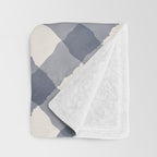 Hand Painted Blue Festive Gingham Theme Throw Blanket Gallery Image 3