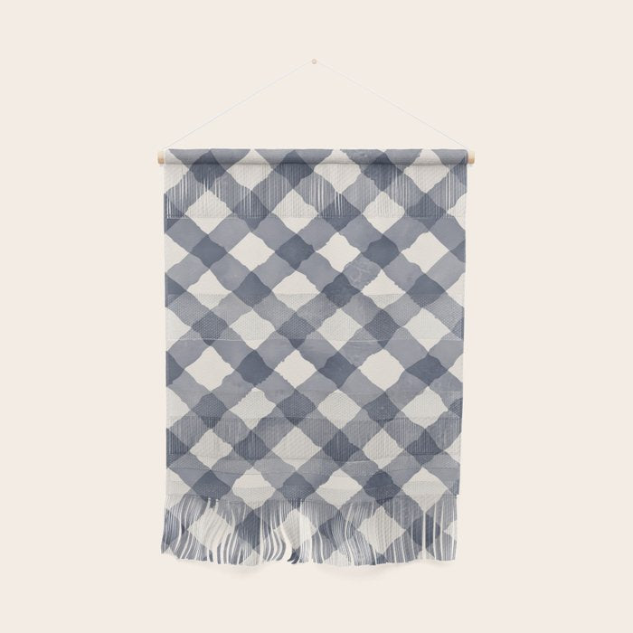 Hand Painted Blue Festive Gingham Theme Wall Hanging Gallery Image 1