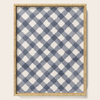 Hand Painted Blue Festive Gingham Theme Serving Tray Gallery Image 1
