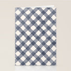 Hand Painted Blue Festive Gingham Theme Stationery Card Gallery Image 2