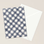 Hand Painted Blue Festive Gingham Theme Stationery Card Gallery Image 2