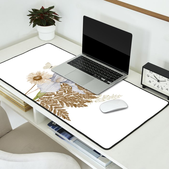 Soft Nature Floral and Butterflies Desk Mat Gallery Image 2