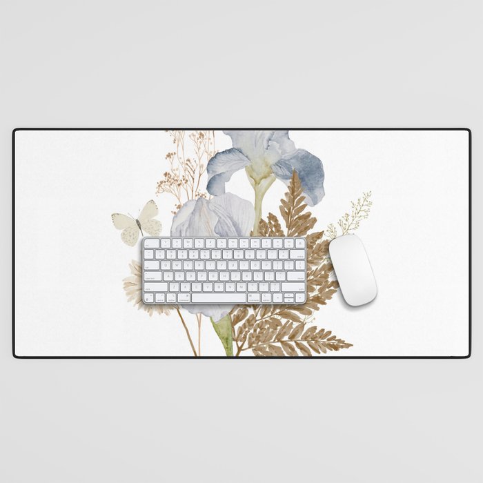 Soft Nature Floral and Butterflies Desk Mat Gallery Image 1