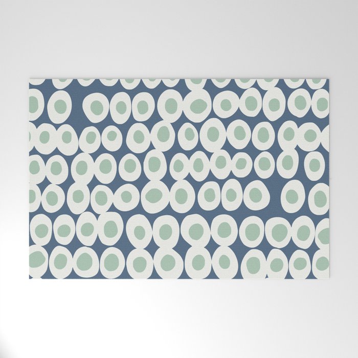 Wonderful bold dots blue and mint Welcome Mat Gallery Image 1