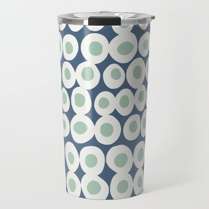 Wonderful bold dots blue and mint Travel Mug Gallery Image 1