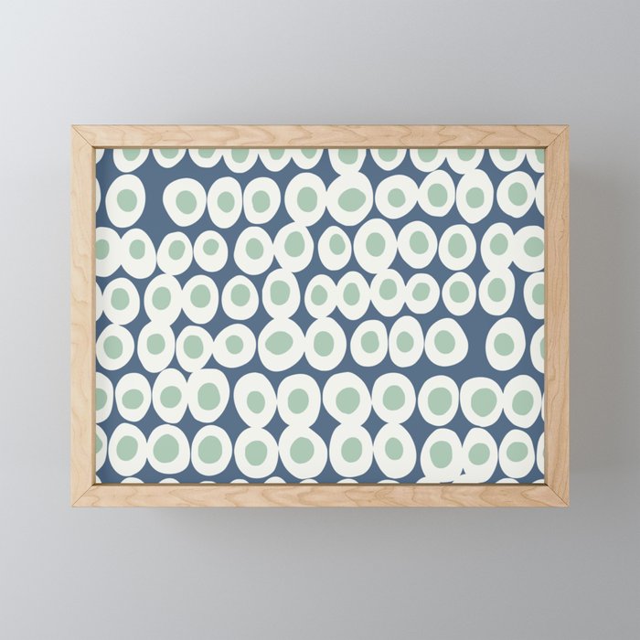Wonderful bold dots blue and mint Mini Art Print Gallery Image 1