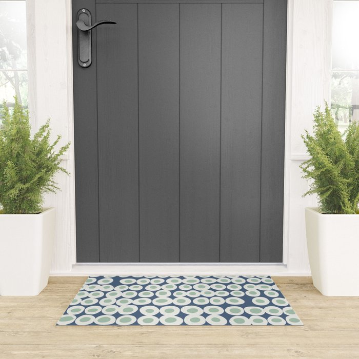 Wonderful bold dots blue and mint Welcome Mat Gallery Image 3