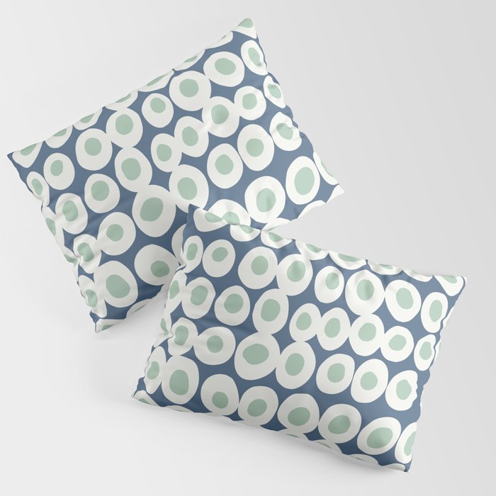 Wonderful bold dots blue and mint Pillow Sham Gallery Image 3