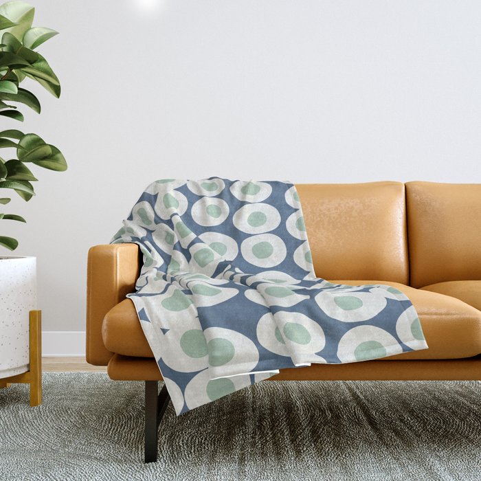 Wonderful bold dots blue and mint Throw Blanket Gallery Image 1