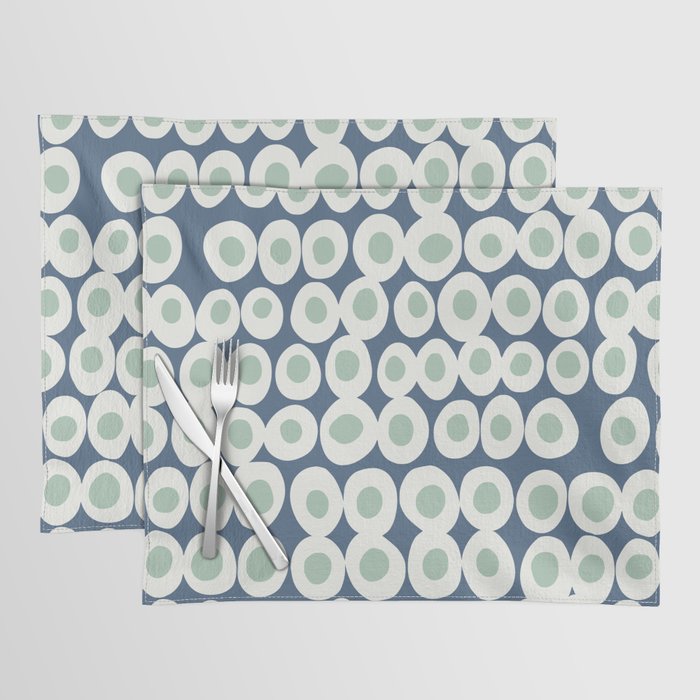 Wonderful bold dots blue and mint Placemat Gallery Image 1