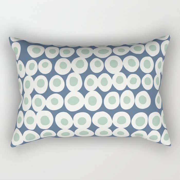 Wonderful bold dots blue and mint Rectangular Pillow Gallery Image 2