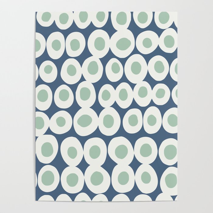 Wonderful bold dots blue and mint Poster Gallery Image 1