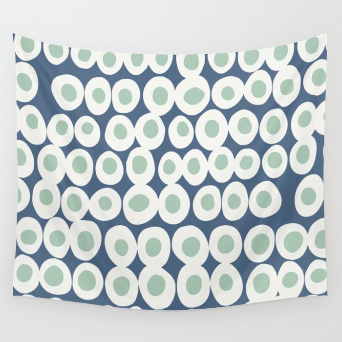 Wonderful bold dots blue and mint Wall Tapestry Gallery Image 4