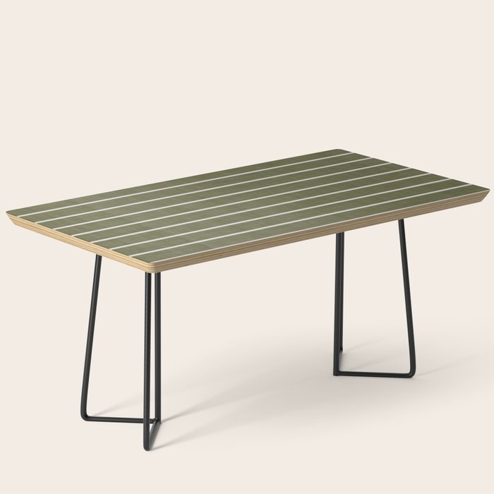 Cozy Stripes In Olive Green Coffee Table Gallery Image 1