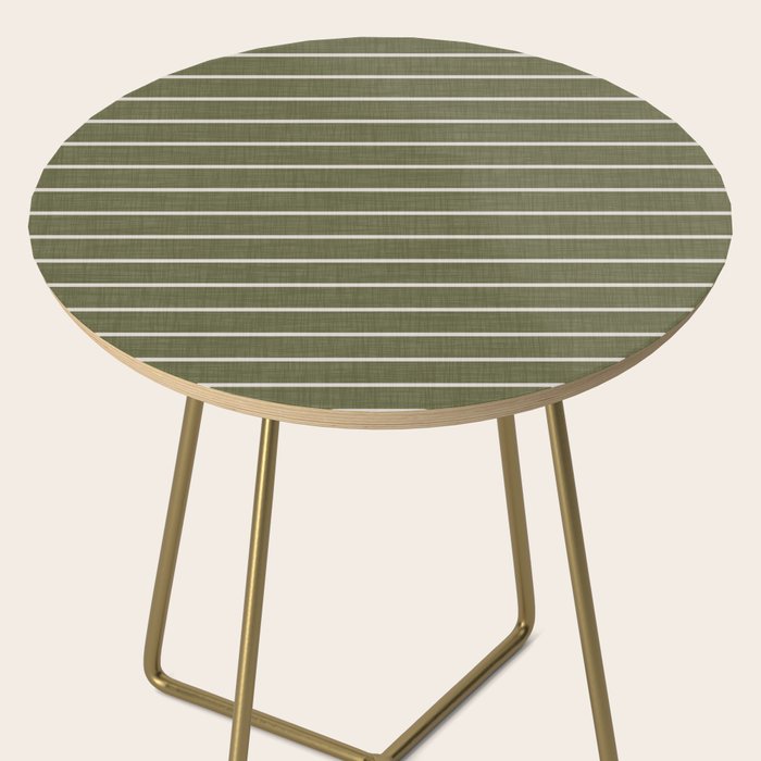 Cozy Stripes In Olive Green Side Table Gallery Image 2