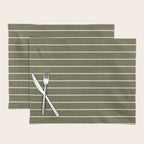 Cozy Stripes In Olive Green Placemat Gallery Image 1