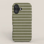 Cozy Stripes In Olive Green iPhone Case Gallery Image 1