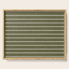 Cozy Stripes In Olive Green Serving Tray Gallery Image 1