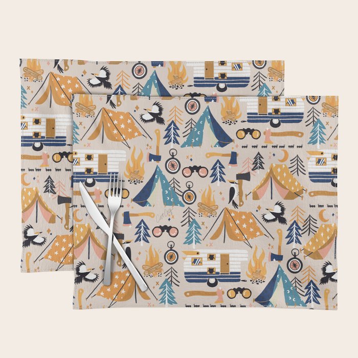 Camping Kit - Orange & Blue Placemat Gallery Image 1