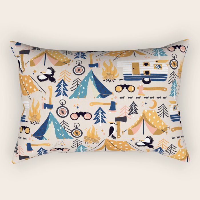 Camping Kit - Orange & Blue Rectangular Pillow Gallery Image 2