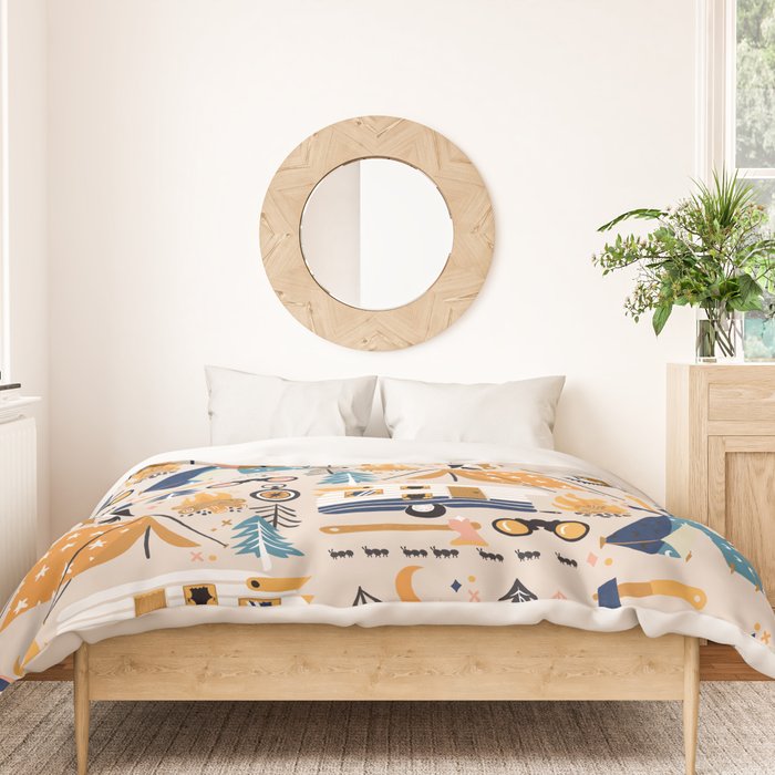 Camping Kit - Orange & Blue Duvet Cover Gallery Image 3