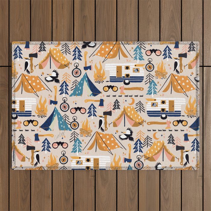 Camping Kit - Orange & Blue Outdoor Rug Gallery Image 1